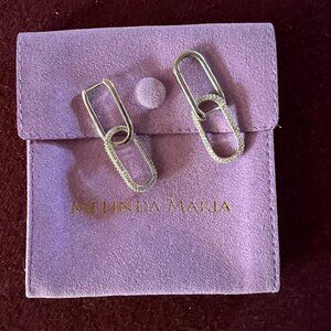 Melinda Maria Carrie Pave Convertible Earrings -- SILVER -- NWT